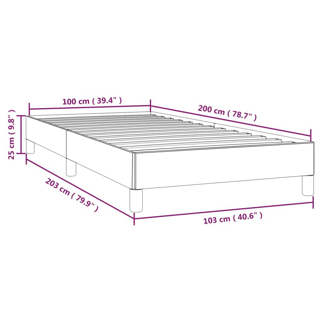 vidaXL Σκελετός Κρεβατιού Χωρίς Στρώμα Taupe 100 x 200 εκ. Υφασμάτινο