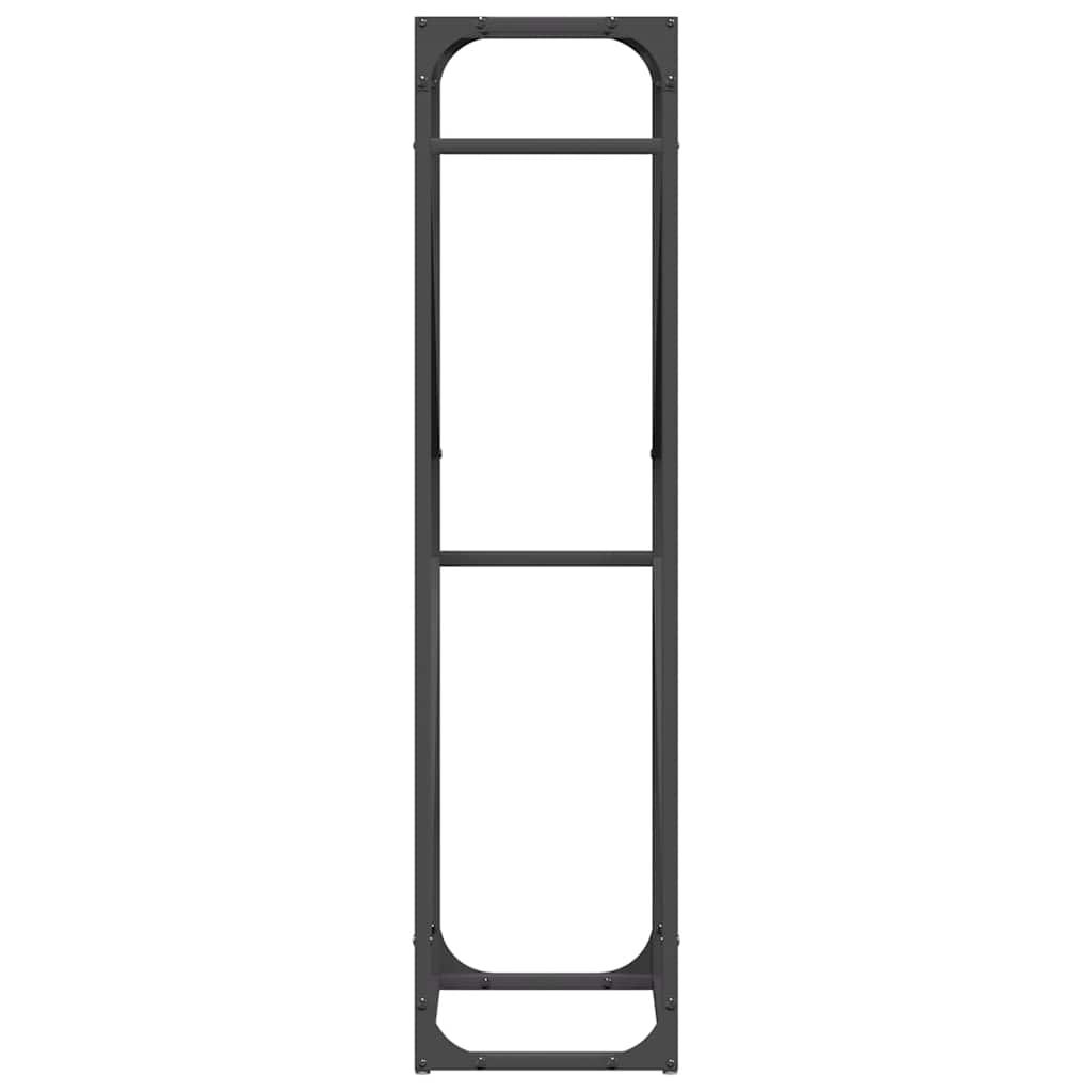 vidaXL Ράφι για καυσόξυλα Μαύρο 40x25x100 εκ. Ατσάλι ψυχρής έλασης