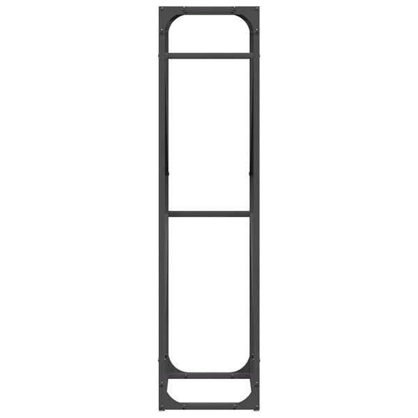 vidaXL Ράφι για καυσόξυλα Μαύρο 40x25x100 εκ. Ατσάλι ψυχρής έλασης