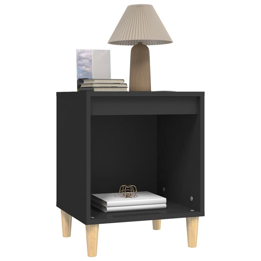 vidaXL Κομοδίνα 2 τεμ. Μαύρα 40 x 35 x 50 εκ.