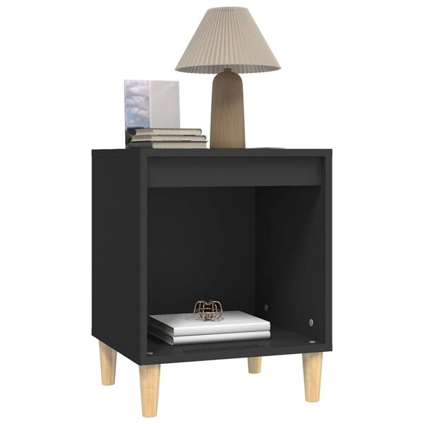 vidaXL Κομοδίνα 2 τεμ. Μαύρα 40 x 35 x 50 εκ.