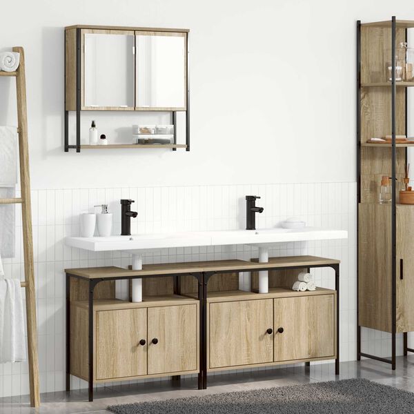 vidaXL Ντουλάπι Νιπτήρα Sonoma Oak 80x30x60 cm Επεξεργασμένο Ξύλο