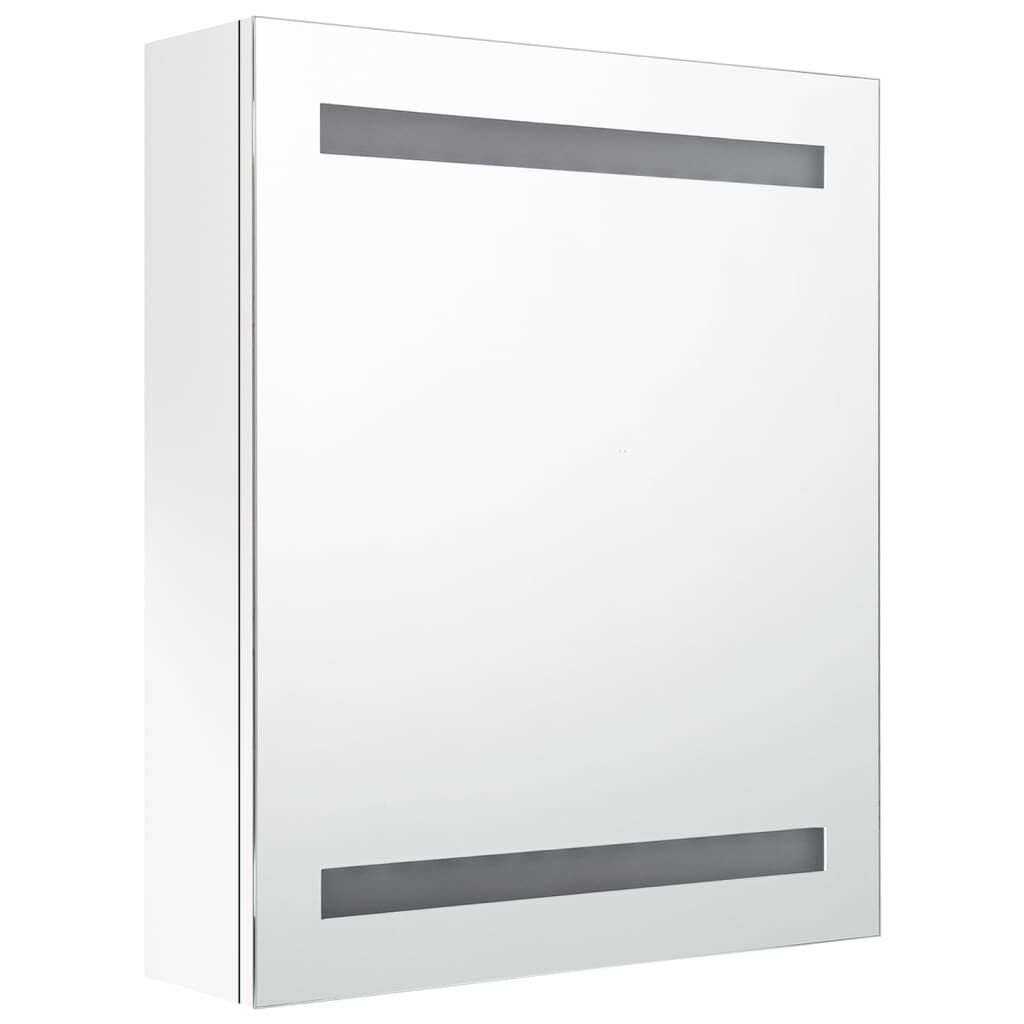 vidaXL Καθρέφτης Μπάνιου με Ντουλάπι & LED Λαμπερό Λευκό 50x14x60 εκ.