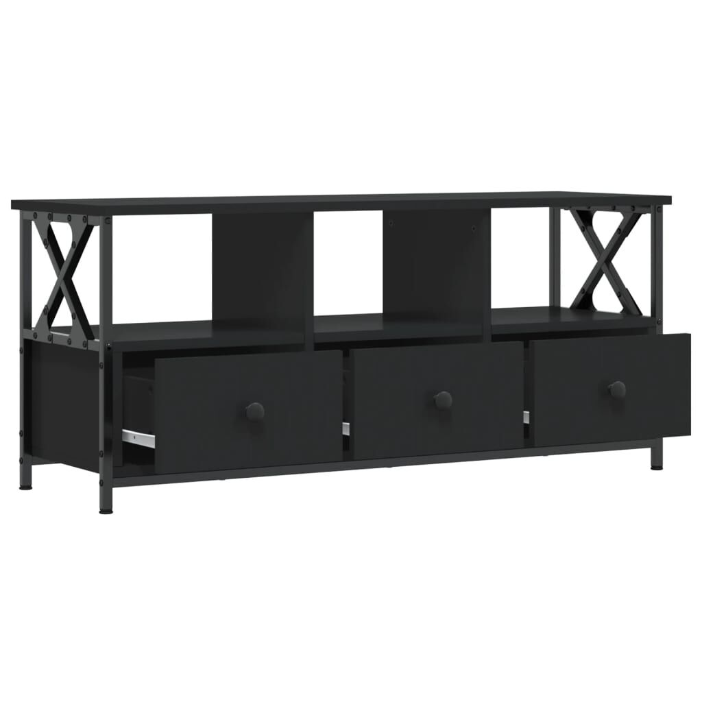 vidaXL Έπιπλο Τηλεόρασης Μαύρο 102x33x45 εκ. Επεξεργασμένο Ξύλο/Σίδερο