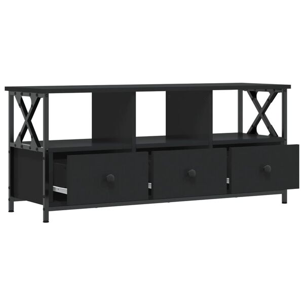 vidaXL Έπιπλο Τηλεόρασης Μαύρο 102x33x45 εκ. Επεξεργασμένο Ξύλο/Σίδερο