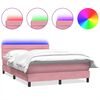vidaXL &Kappa;&rho;&epsilon;&beta;ά&tau;&iota; Boxspring &mu;&epsilon; &Sigma;&tau;&rho;ώ&mu;&alpha; & LED &Rho;&omicron;&zeta; 160x210 &epsilon;&kappa;. &Beta;&epsilon;&lambda;&omicron;ύ&delta;&iota;&nu;&omicron;