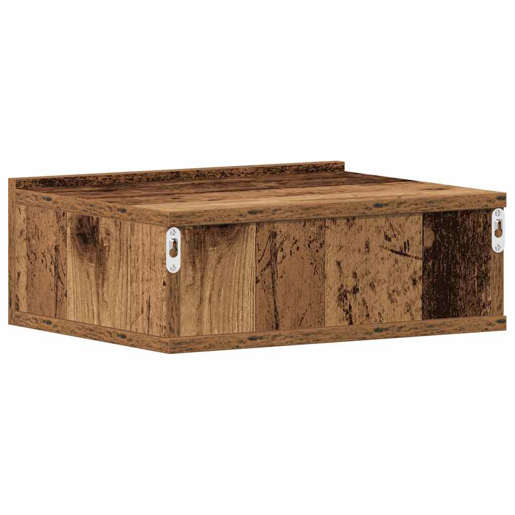 vidaXL Πλωτό κομοδίνο Παλιό ξύλο 40x32x15 cm Κατασκευασμένο ξύλο