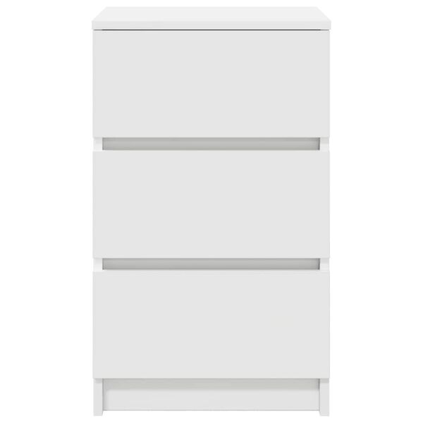 vidaXL Κομοδίνα με 3 συρτάρια 2 τεμάχια Λευκό 39x35x65 εκ.