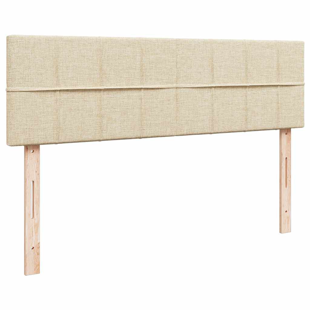 vidaXL Οθωμανικό κρεβάτι με στρώμα & LEDs Cream 160x200cm ύφασμα