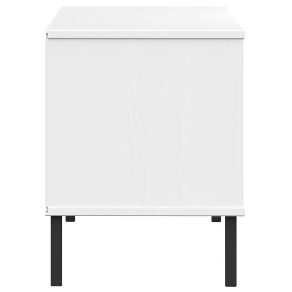 vidaXL Παπουτσοθήκη OSLO Λευκή 106x35x45 εκ Μασίφ Ξύλο με Μετ. Πόδια