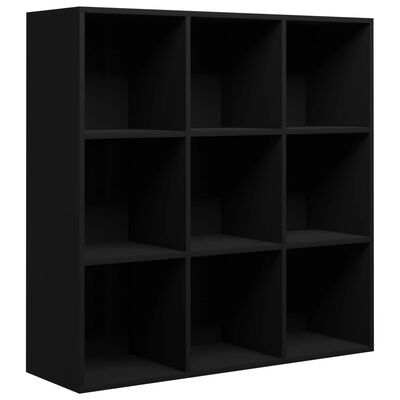 vidaXL Βιβλιοθήκη Μαύρη 98 x 30 x 98 εκ. από Μοριοσανίδα
