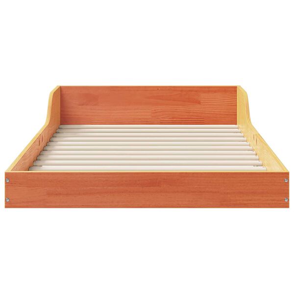 vidaXL Σκελετός Κρεβατιού Καφέ κεριού 80 x 220 cm Μασίφ ξύλο πεύκου