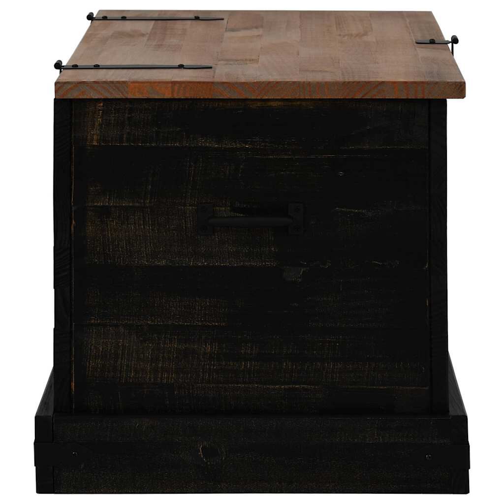 vidaXL Σεντούκι αποθήκευσης HALDEN Μαύρο 91x48x47cm Στερεό ξύλο πεύκου