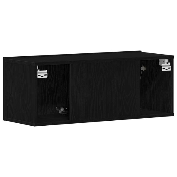 vidaXL Μαύρη Δρυς Βάση ΤV 80x30x30 εκ. Φτιαγμένη από Εργασιακό Ξύλο