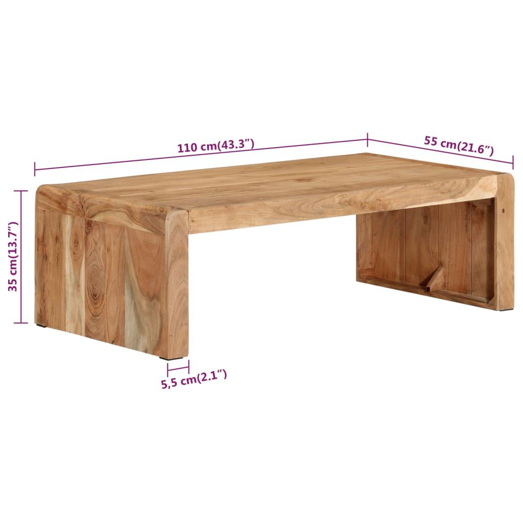 vidaXL Τραπεζάκι Σαλονιού 110 x 55 x 35 εκ. από Μασίφ Ξύλο Ακακίας