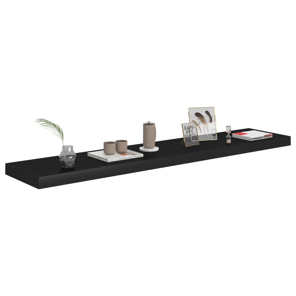 vidaXL Ράφια Τοίχου 2 τεμ. Μαύρα 120x23,5x3,8 εκ. MDF