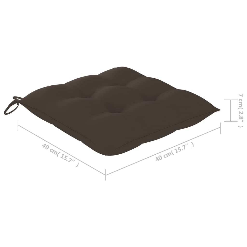 vidaXL Καρέκλες Τραπεζαρίας 4 τεμ. Μασίφ Ξύλο Teak με Taupe Μαξιλάρια