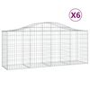 vidaXL Συρματοκιβώτια Τοξωτά 6 τεμ. 200x50x80/100 εκ. Γαλβαν. Ατσάλι