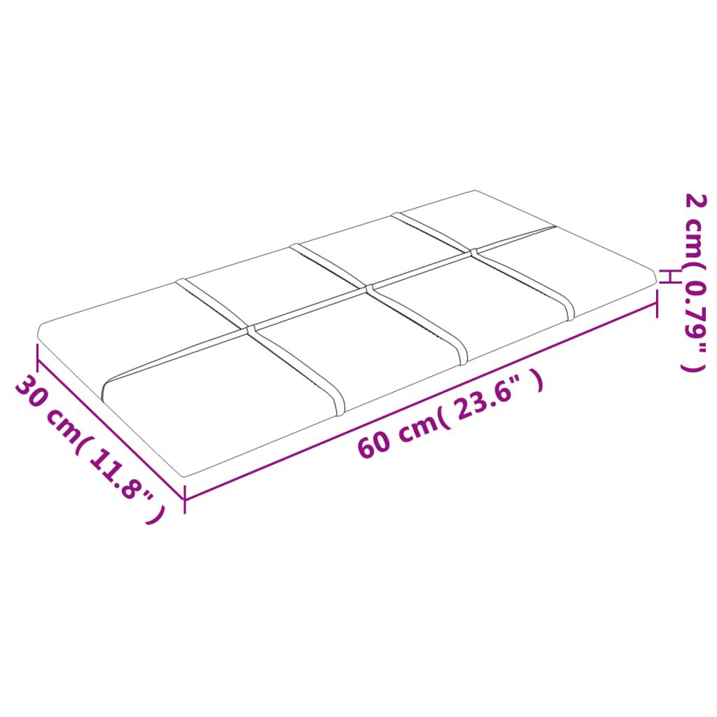 vidaXL Πάνελ Τοίχου 12 τεμ. Μπορντό 60x30 εκ. 2,16 μ² Βελούδο