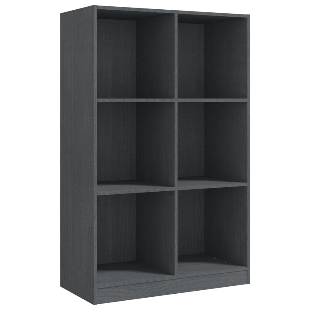 vidaXL Βιβλιοθήκη Γκρι 70 x 33 x 110 εκ. από Μασίφ Ξύλο Πεύκου