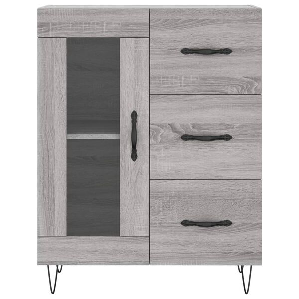 vidaXL Ντουλάπι Γκρι Sonoma 69,5 x 34 x 180 εκ. Επεξεργασμένο Ξύλο