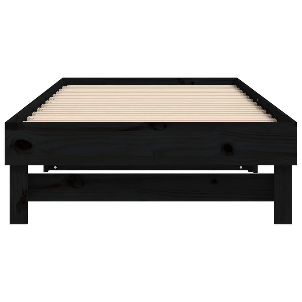 vidaXL Καναπές Κρεβάτι Συρόμενος Μαύρος 2x(90x200) εκ. από Μασίφ Πεύκο