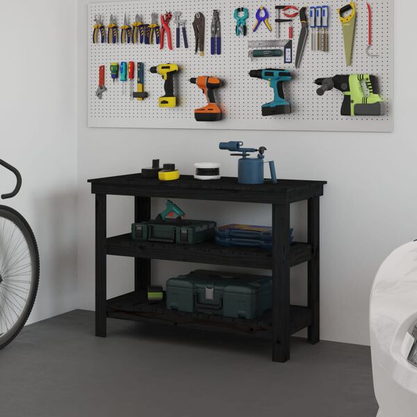 vidaXL &Pi;ά&gamma;&kappa;&omicron;&sigmaf; &Epsilon;&rho;&gamma;&alpha;&sigma;ί&alpha;&sigmaf; &Mu;&alpha;ύ&rho;&omicron;&sigmaf; 110,5x50x80 &epsilon;&kappa;. &alpha;&pi;ό &Mu;&alpha;&sigma;ί&phi; &Xi;ύ&lambda;&omicron; &Pi;&epsilon;ύ&kappa;&omicron;&upsilon;