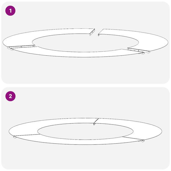 vidaXL Φλατ Δαχτυλίδια Δέντρων 5 pcs Ανθρακί Ø50 / 80 εκ. Ατσάλι