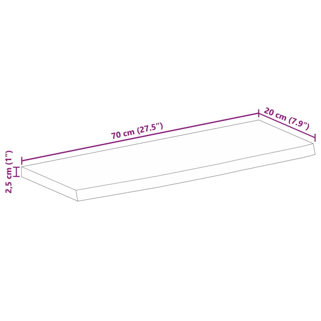vidaXL Επιφάνεια Τραπεζιού 70x20x2,5 εκ. Live Edge Μασίφ Ξύλο Μάνγκο
