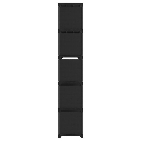 vidaXL Ραφιέρα με 15 Κύβους & Κουτιά Μαύρη 103x30x175,5 εκ. Υφασμάτινη