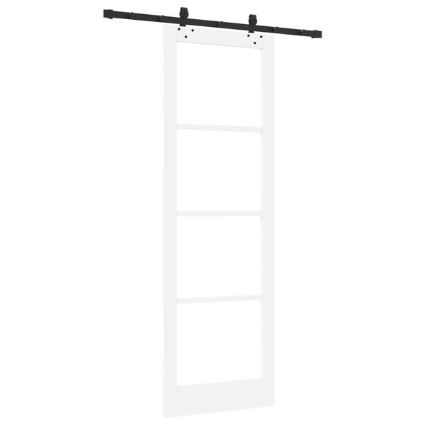 vidaXL Συρόμενη Πόρτα Λευκό 78 x 232 cm Ξύλο και μέταλλο