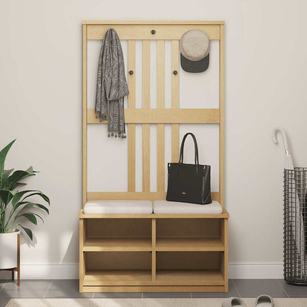 vidaXL Δέντρο χωλ "SANDNES" 87x40x159,5 εκ. Πεύκο μασίφ ξύλο