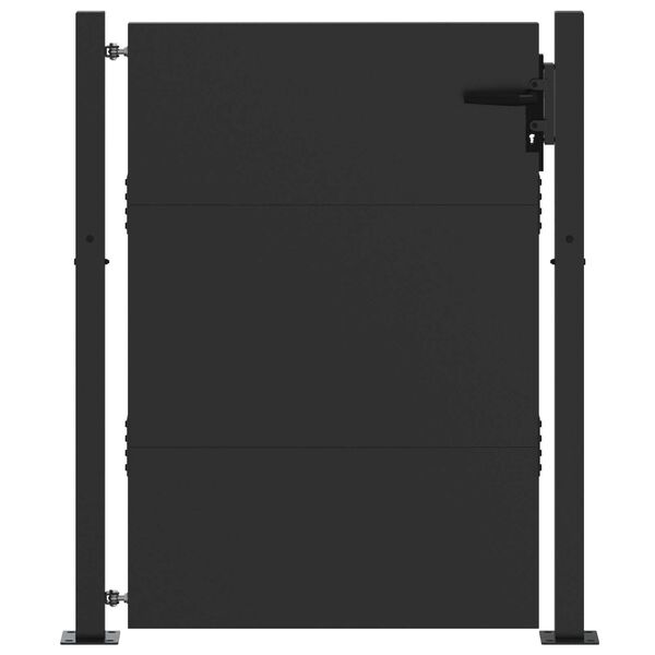 vidaXL Πύλη Κήπου Μαύρο 105 x 150 cm Ατσάλι με Επικάλυψη Πούδρας