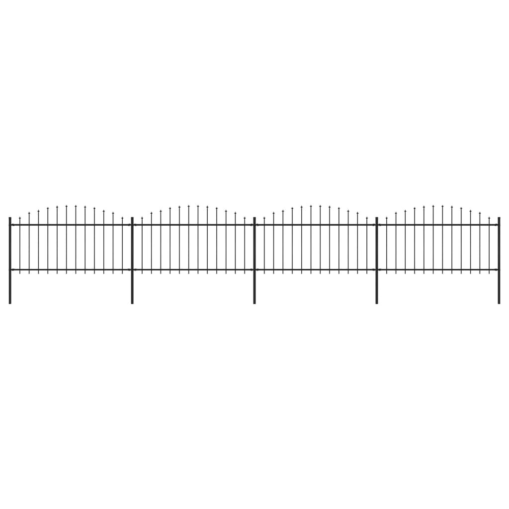 vidaXL Κάγκελα Περίφραξης με Λόγχες Μαύρα (1,25-1,5) x 6,8 μ. Ατσάλινα