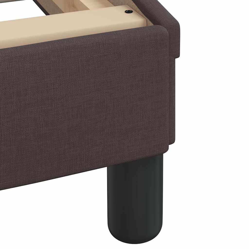 vidaXL Κρεβάτι με Στρώμα Σκούρο Καφέ 90x200 εκ. Υφασμάτινο