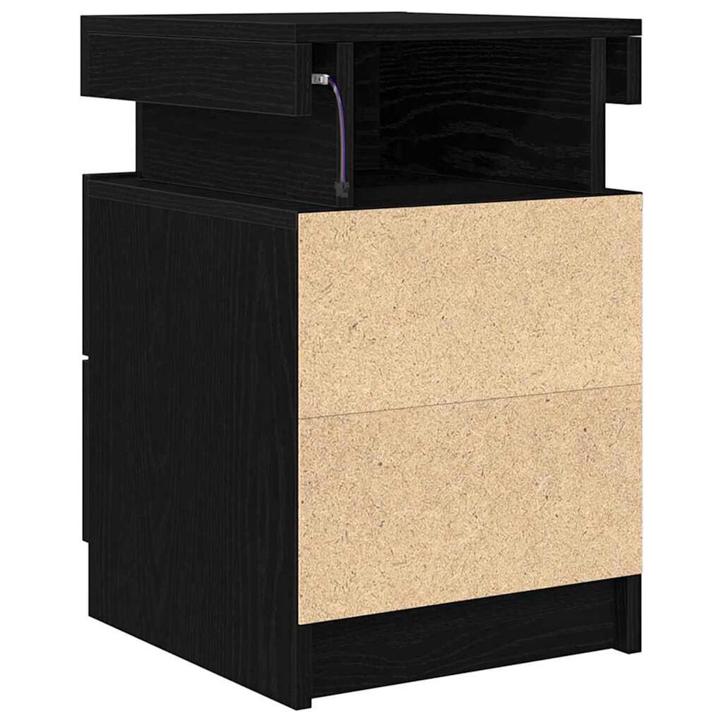 vidaXL Κομοδίνο Μαύρη δρυς 35 x 39 x 55 εκ. Επεξεργασμένο ξύλο