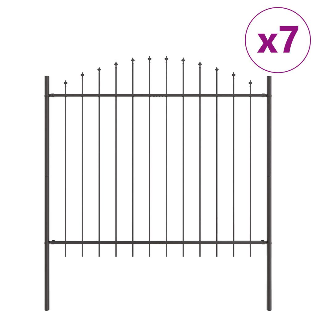 Φράχτης κήπου vidaXL με θόλο, Γκρι, 11,9x1,25 μ, από Χάλυβα