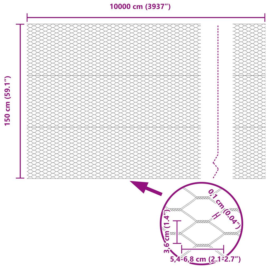 Φράχτης Hexagon vidaXL Πράσινος 1.5x100 μ Χάλυβας