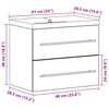 vidaXL Ντουλάπα νιπτήρα με λεκάνη 2 pcs Παλιό Ξύλο 60 x 38.5 x 48 cm