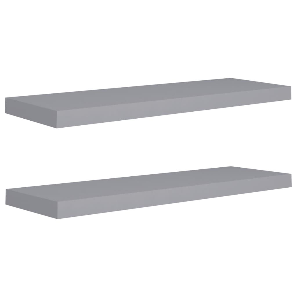 vidaXL Ράφια Τοίχου 2 τεμ. Γκρι 80x23,5x3,8 εκ. MDF