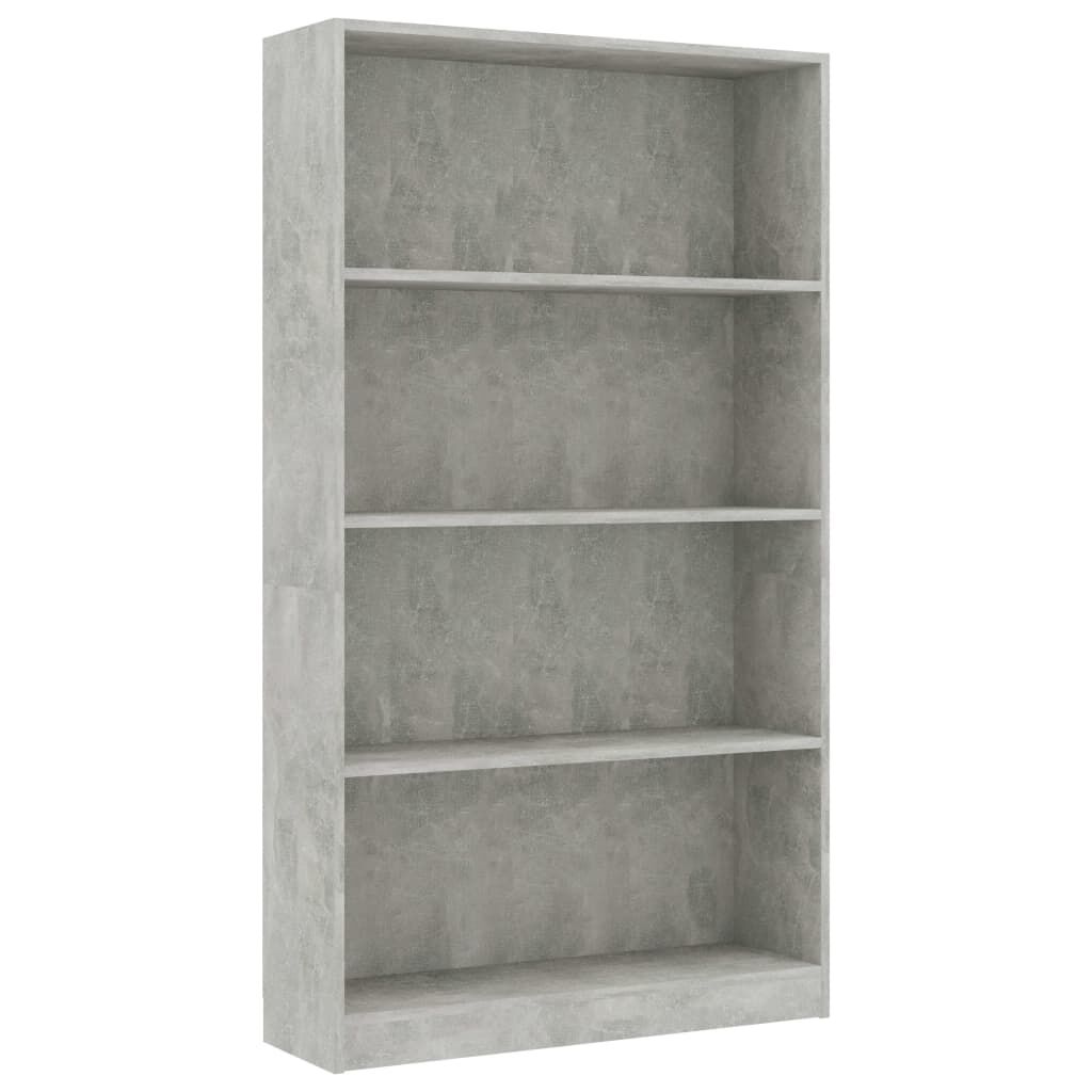 vidaXL Βιβλιοθήκη με 4 Ράφια Γκρι Σκυροδέμ. 80x24x142 εκ. Επεξ. Ξύλο