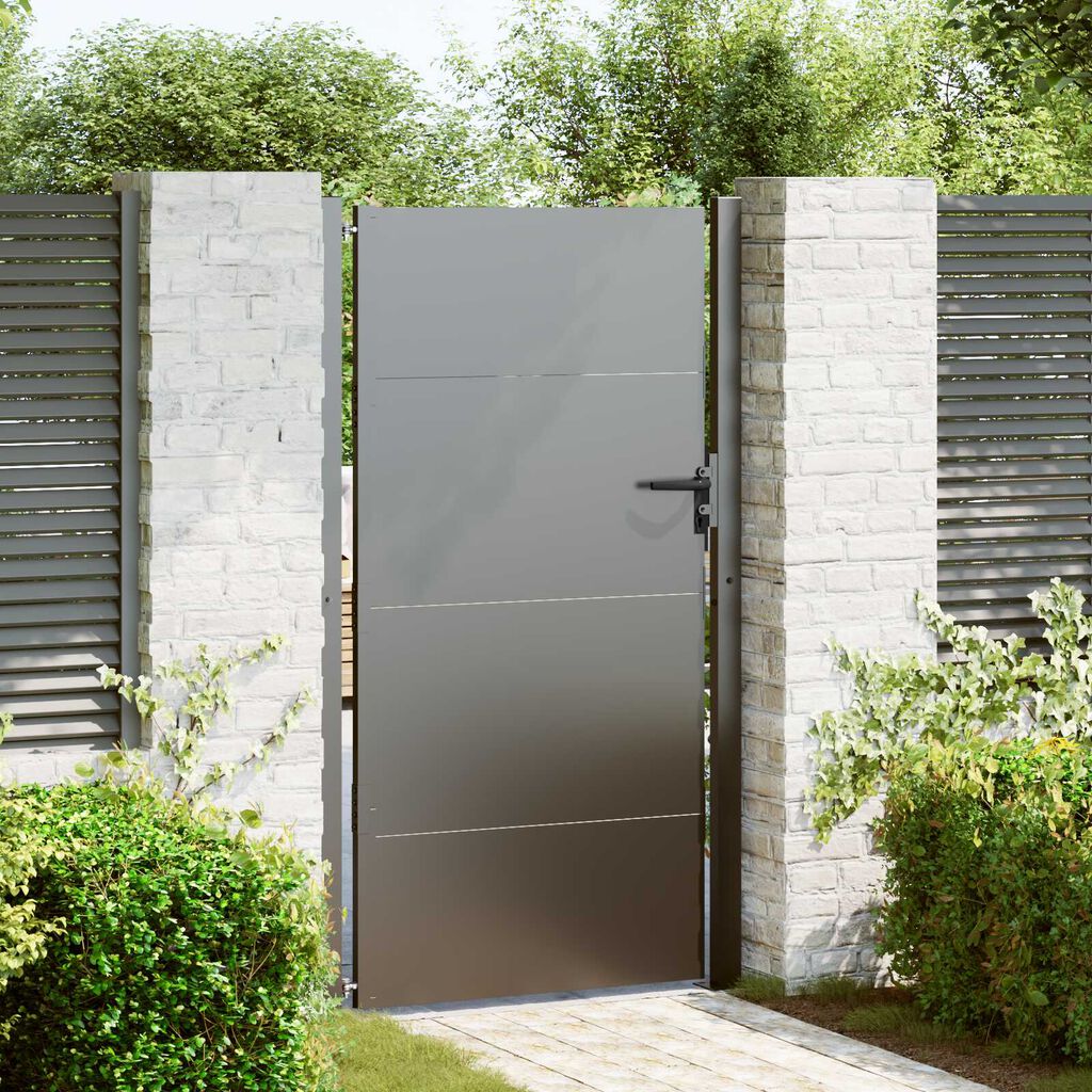 vidaXL Πύλη Κήπου Μαύρο 105 x 200 cm Ατσάλι με Επικάλυψη Πούδρας