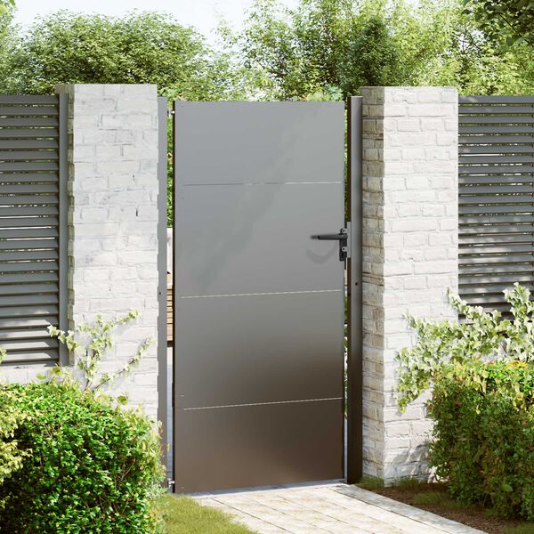 vidaXL Πύλη Κήπου Μαύρο 105 x 200 cm Ατσάλι με Επικάλυψη Πούδρας