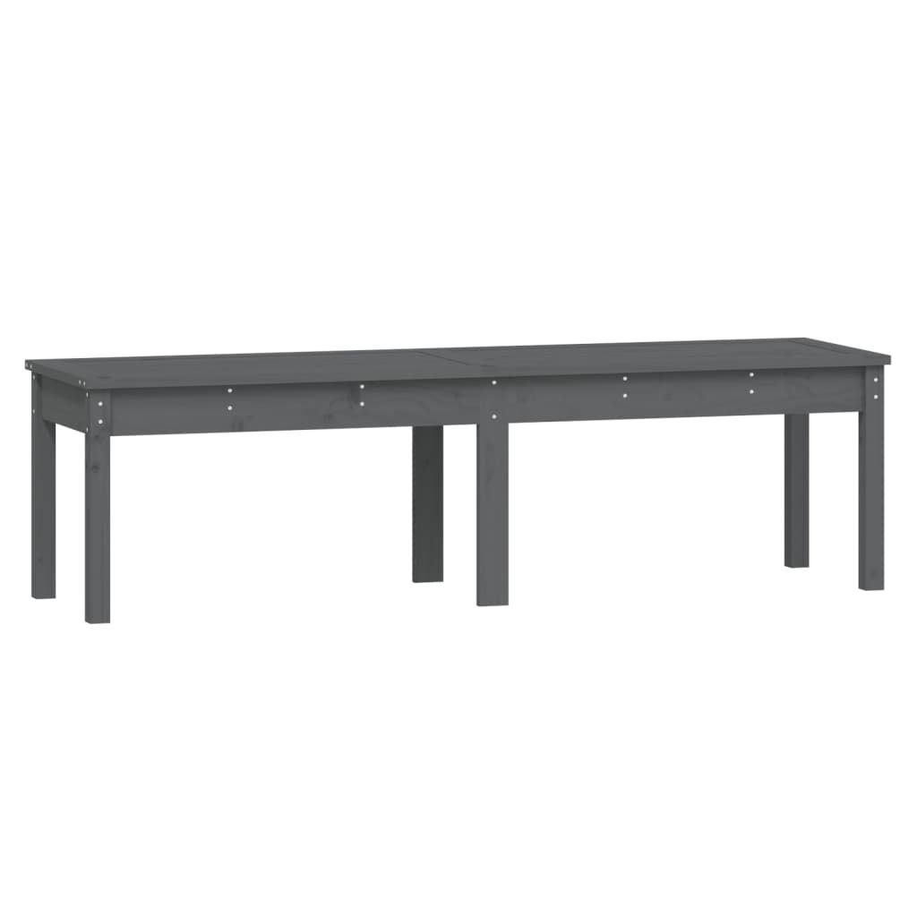 vidaXL Πάγκος Κήπου Διθέσιος Γκρι 159,5x44x45 εκ. Μασίφ Ξύλο Πεύκου
