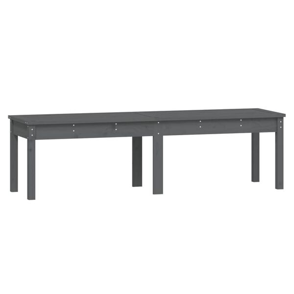 vidaXL Πάγκος Κήπου Διθέσιος Γκρι 159,5x44x45 εκ. Μασίφ Ξύλο Πεύκου