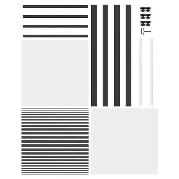 vidaXL Εσωτερική Πόρτα Μαύρο 76 x 201.5 cm Tempered γυαλί, Αλουμίνιο