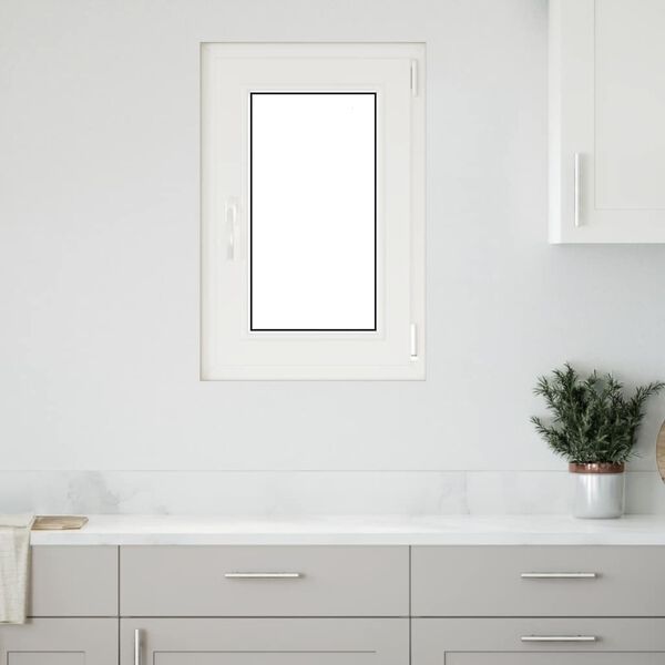vidaXL Παράθυρο Υπογείου "RISOR" 50x75 εκ. Ανακλινόμενο & Περιστρεφόμενο DIN Δεξιό Λευκό