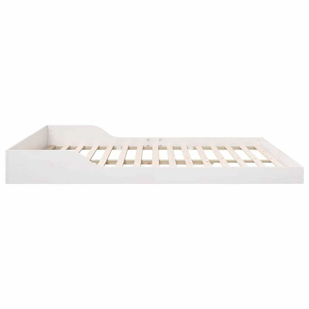 vidaXL Σκελετός Κρεβατιού Λευκό 200 x 220 cm Μασίφ ξύλο πεύκου
