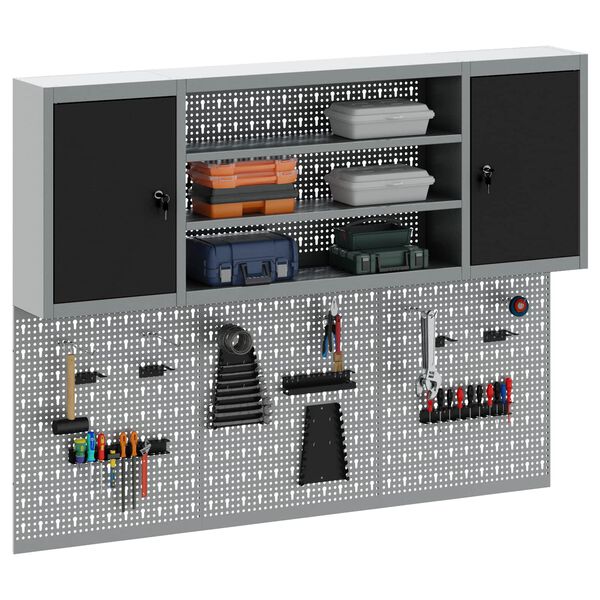 vidaXL &Sigma;&epsilon;&tau; &nu;&tau;&omicron;&upsilon;&lambda;&alpha;&pi;ώ&nu; &epsilon;&rho;&gamma;&alpha;&lambda;&epsilon;ί&omega;&nu; &mu;&epsilon; &rho;ά&phi;&iota; &mu;&epsilon; &alpha;&pi;&omicron;&theta;ή&kappa;&epsilon;&upsilon;&sigma;&eta; 4 pcs &Mu;&alpha;ύ&rho;&omicron;