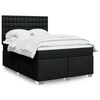 vidaXL Κρεβάτι Boxspring με Στρώμα Μαύρο 140x200 εκ. Υφασμάτινο